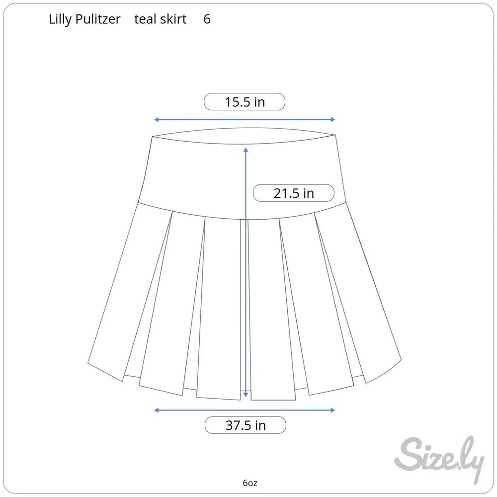 Lily Pulitzer Adeline Silk Skirt 6 Crystal Blue Pin Tuck Waist A-Line - Picture 12 of 12
